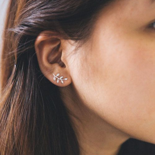 Terra Dewdrop Leaf Studs