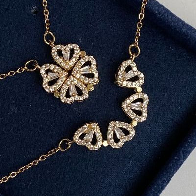 Four Hearts Foldable Magnetic Necklace
