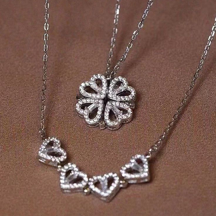 Four Hearts Foldable Magnetic Necklace