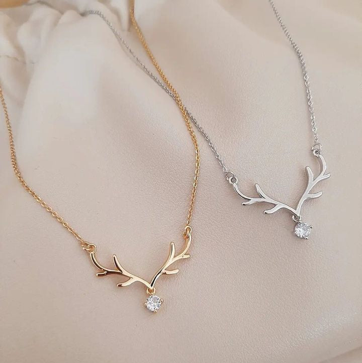 Noor-e-Mahi Pendant • Golden Antler Necklace of Strength