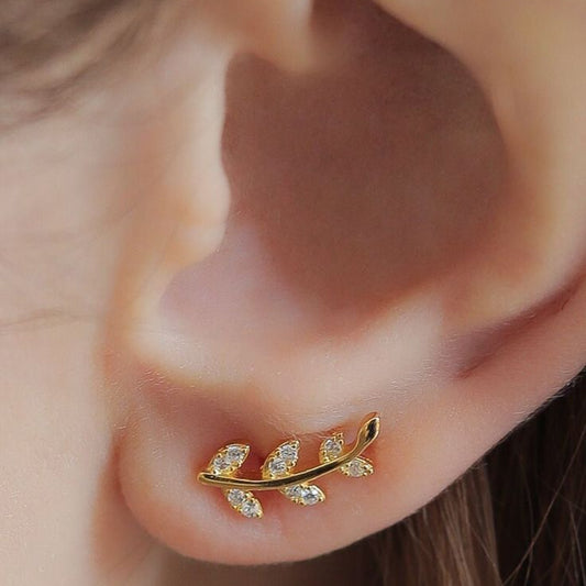 Terra Dewdrop Leaf Studs
